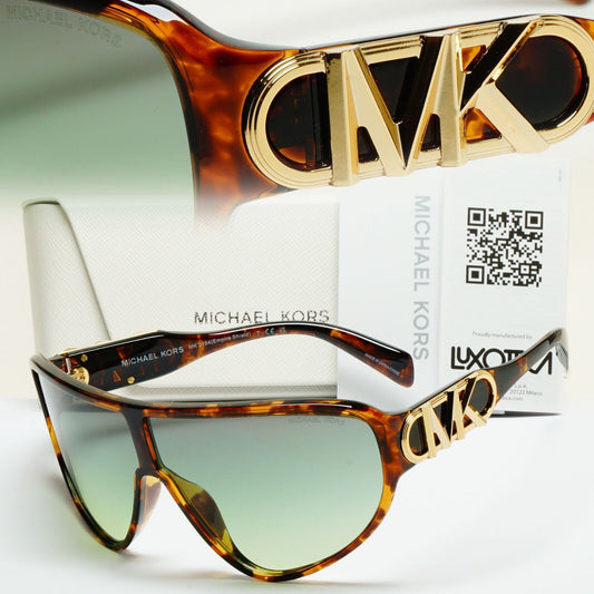 Michael Kors Sunglasses Brown Tortoise Green Shield MK 2194 Empire Shield 30060N