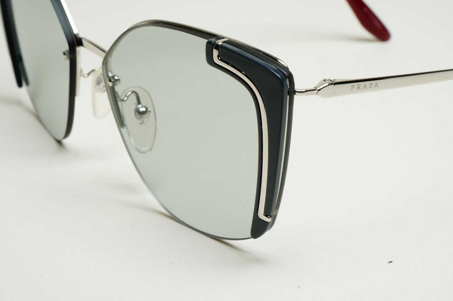 Prada Sunglasses Silver Grey Square Rimless PR59VS SPR 59V 429-5J0