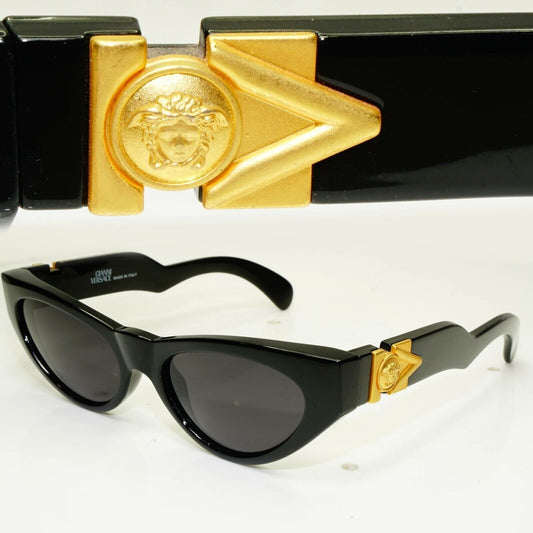 Gianni Versace Sunglasses 1996 Vintage Black Gold Medusa MOD 476/A COL 852