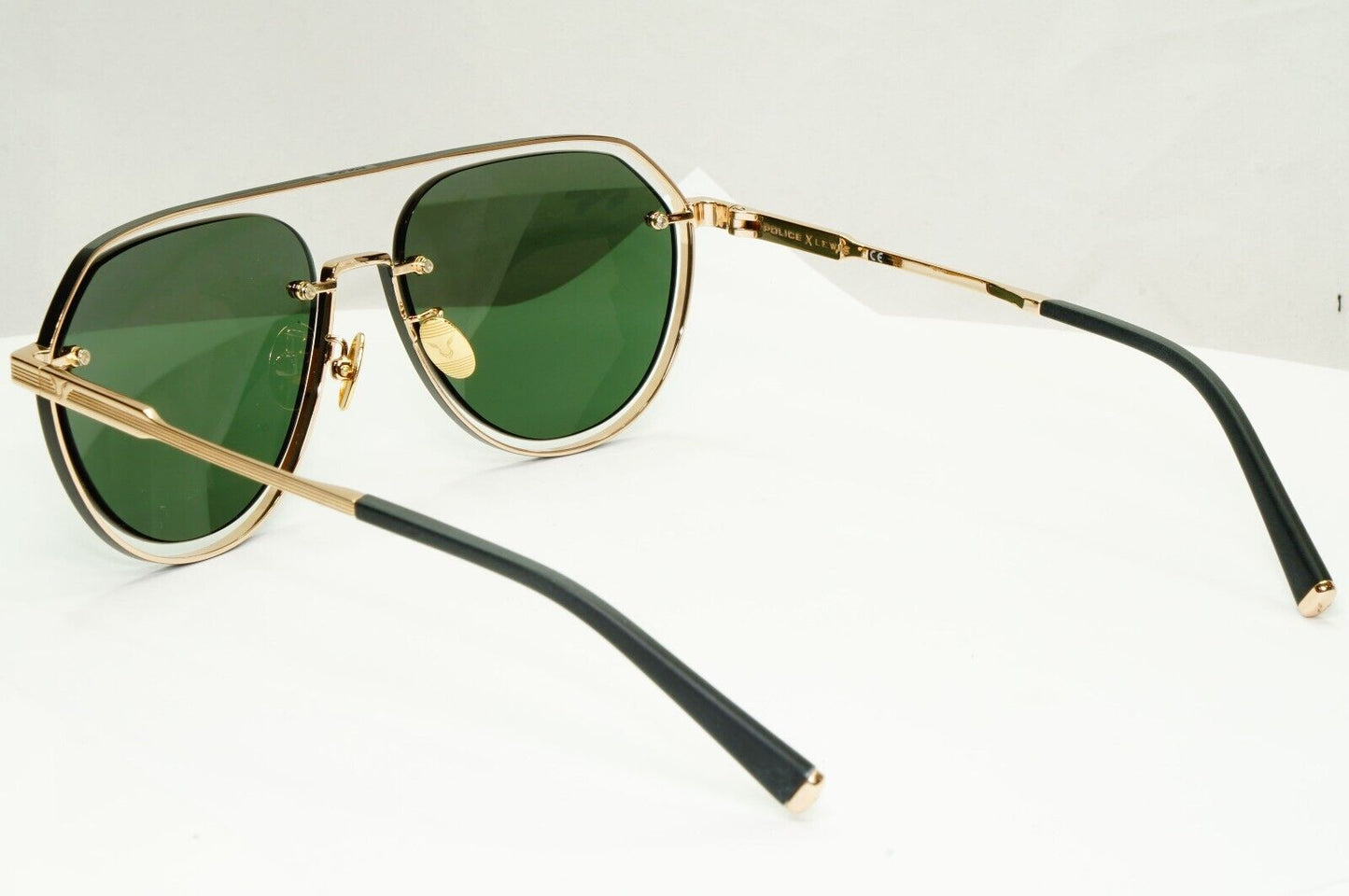 Police Lewis Hamilton F1 Sunglasses Gold Green Metal Pilot SPL E17 COL 0302