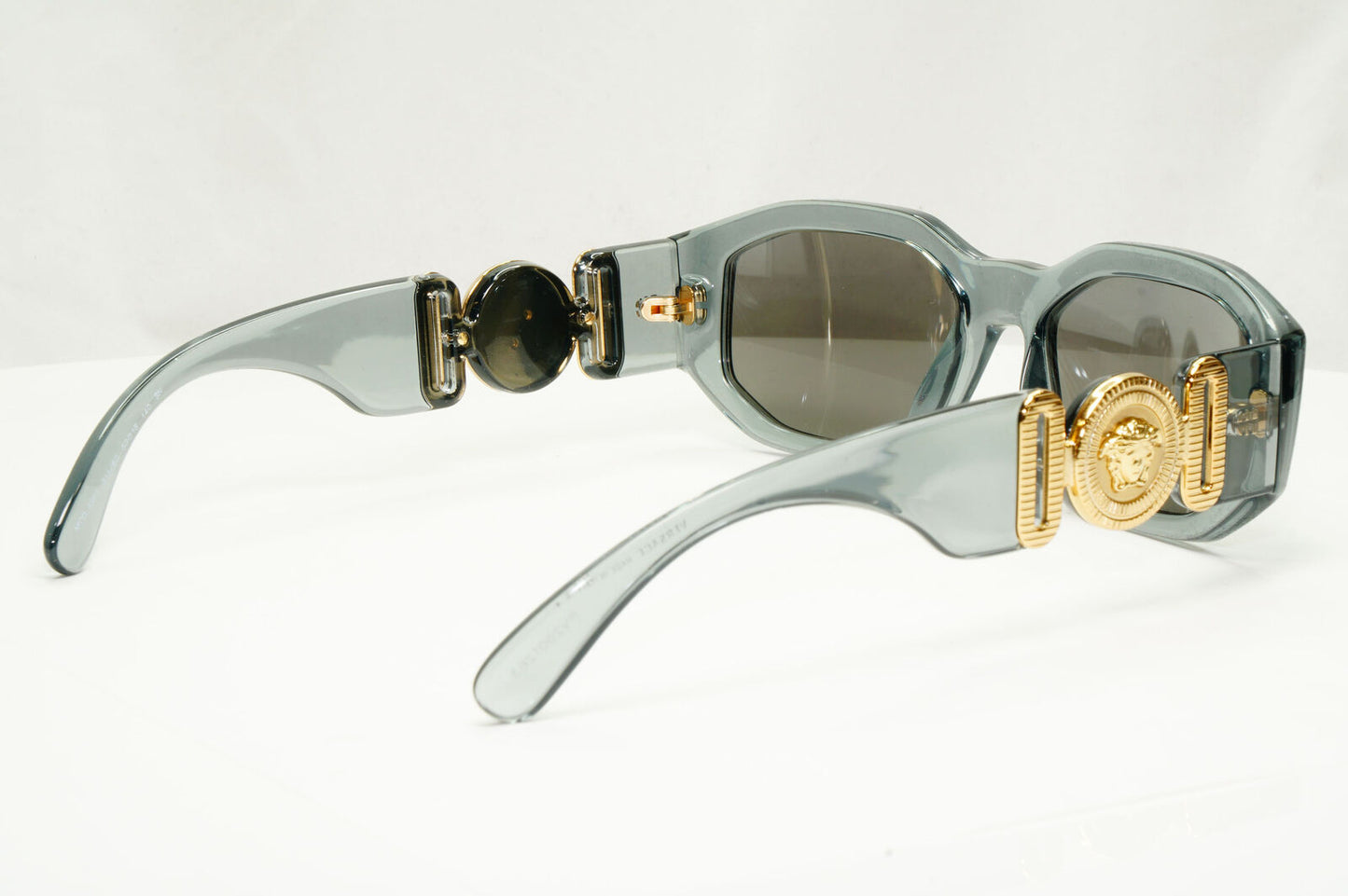 Versace Gold Medusa Sunglasses Grey Crystal Mirror Transparent Clear 4361 311/6G