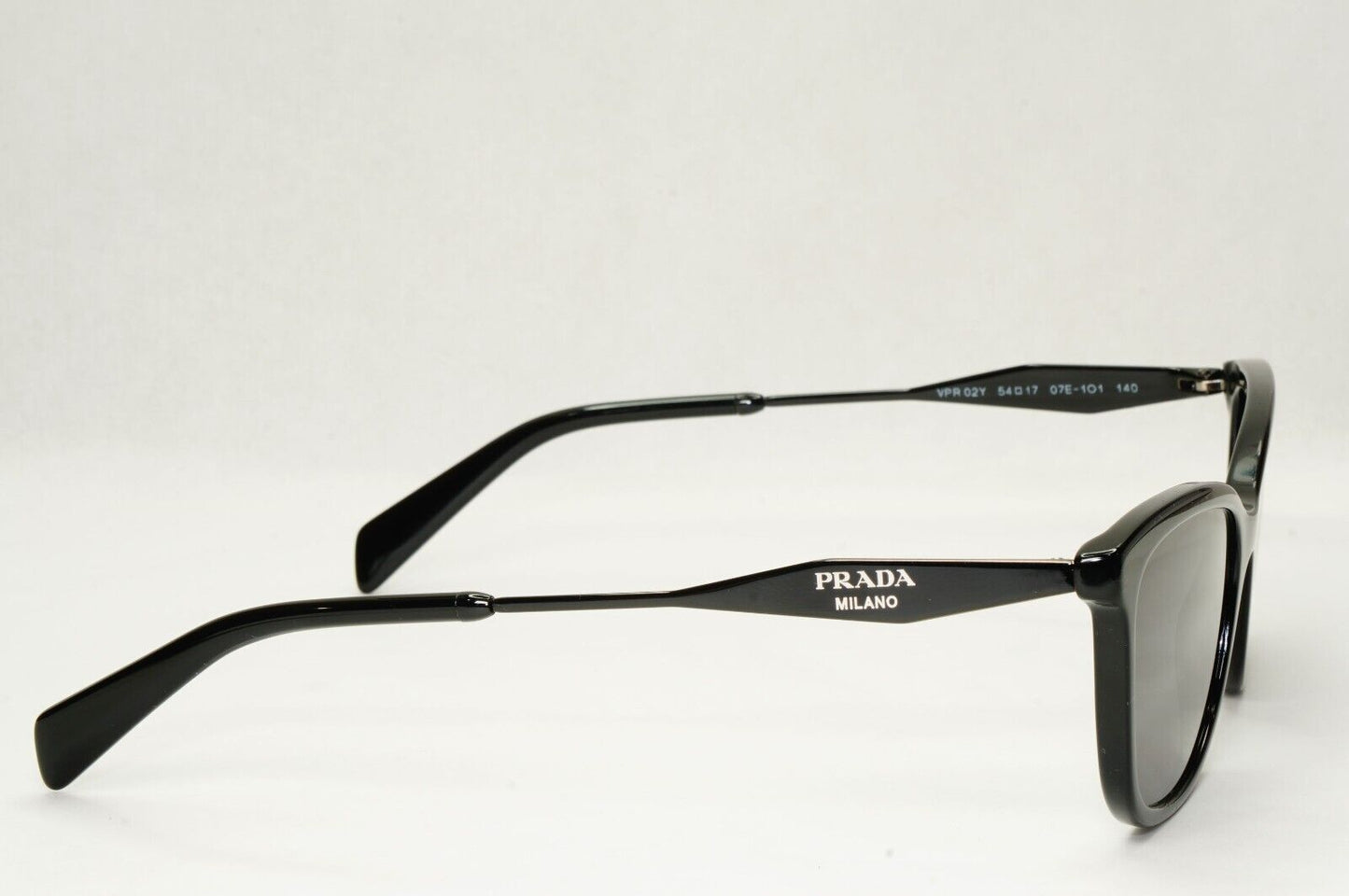 Prada Sunglasses Black Milano Square Glossy Fashion PR02YV VPR 02Y 07E-1O1 54mm