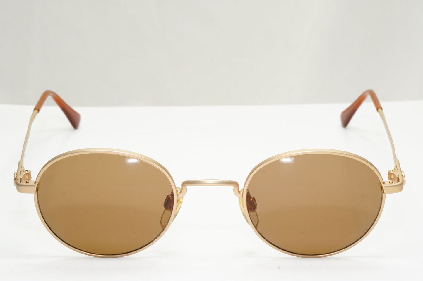 Emporio Armani Sunglasses 1997 Vintage Round Small Gold Brown Eagle 008-S 852