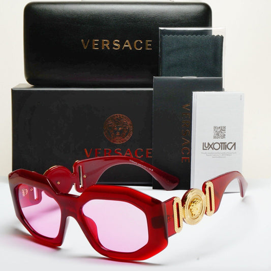 Versace Sunglasses Oversized Medusa Biggie Red Fuchsia MOD VE 4424-U 388/5