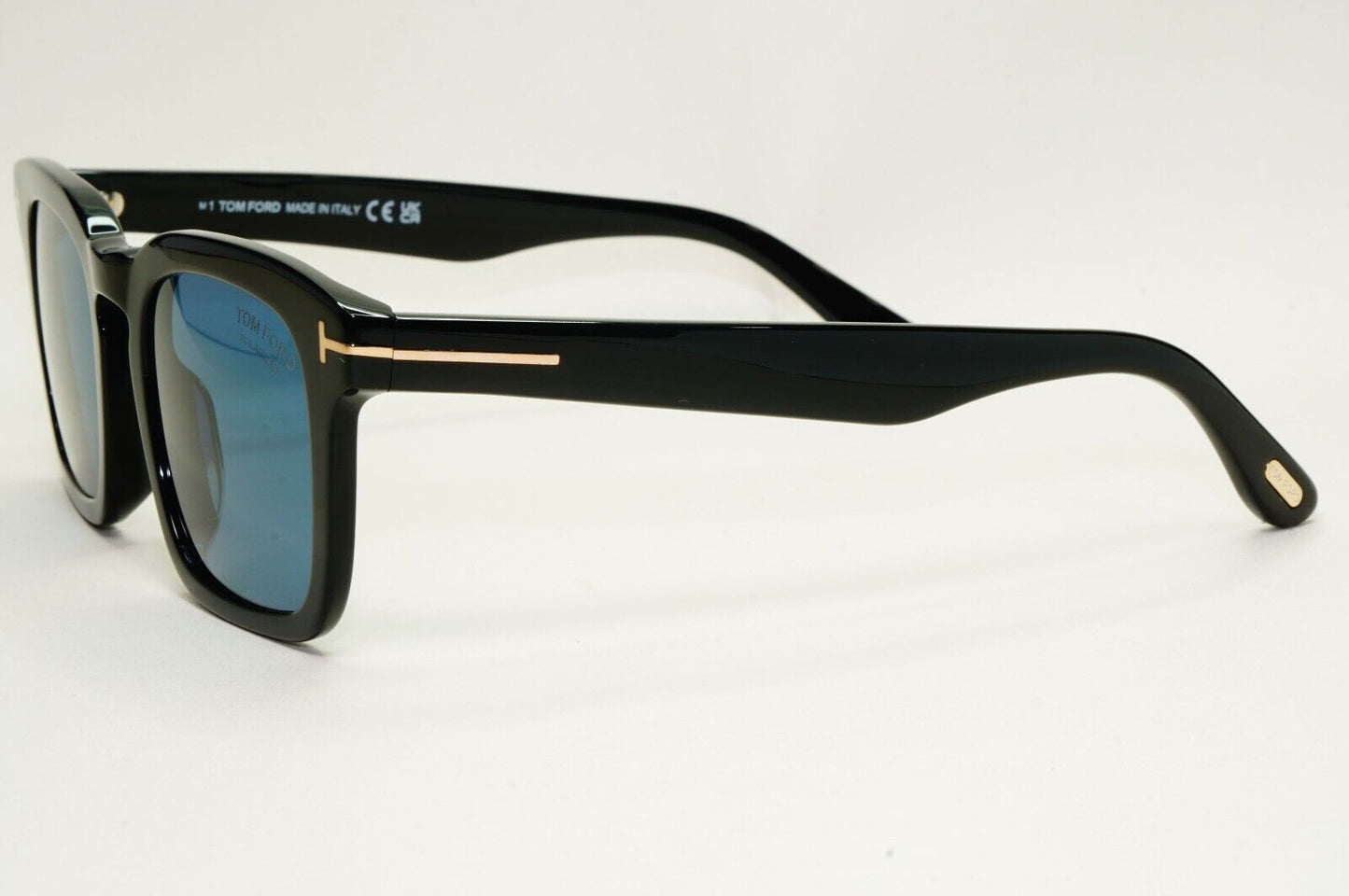 Tom Ford Sunglasses Dax Polarized Black Glossy Square Blue FT0751 TF 751 01V