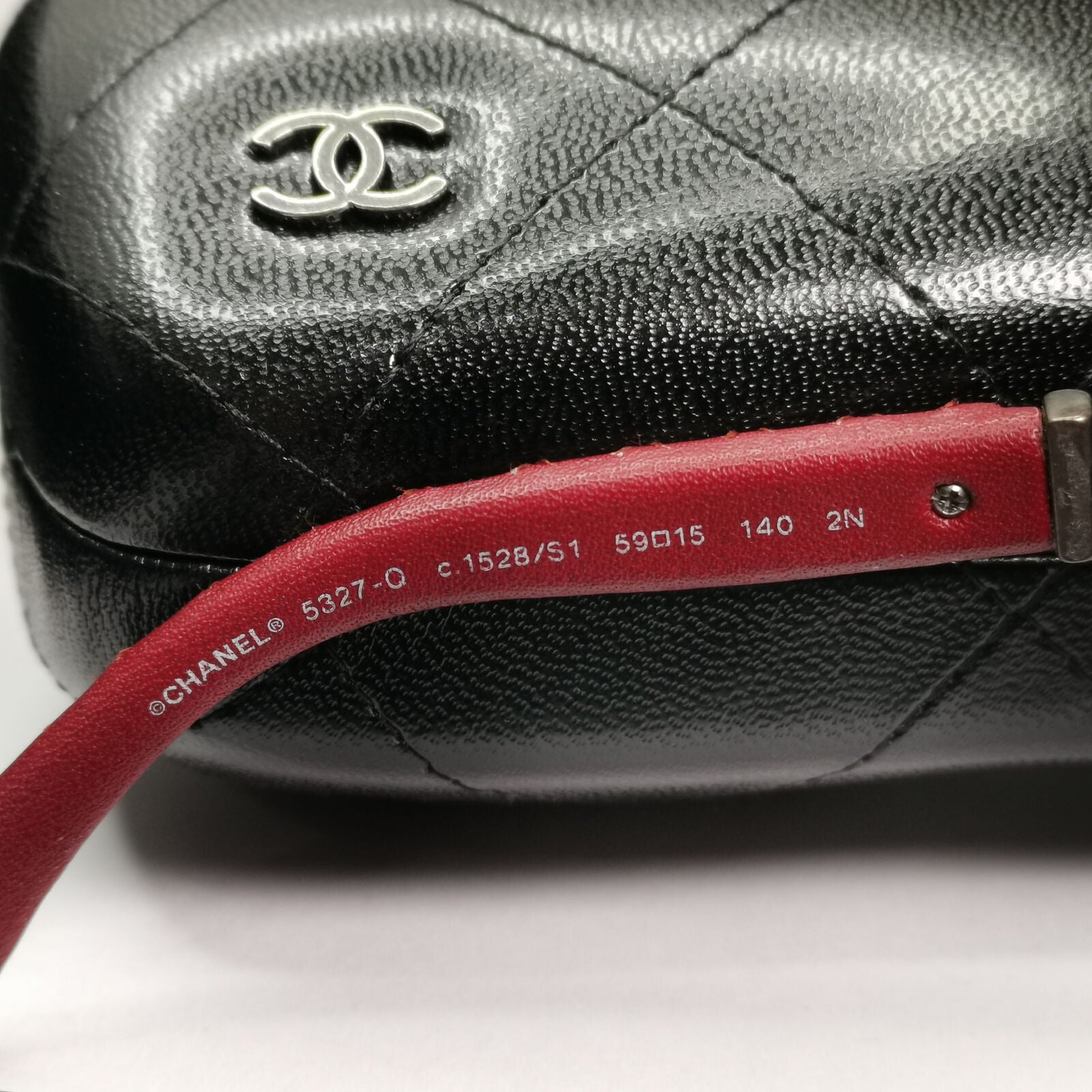 Chanel Leather Chain Sunglasses Red Burgundy Bordo 5327-Q c.1528/S1 110123