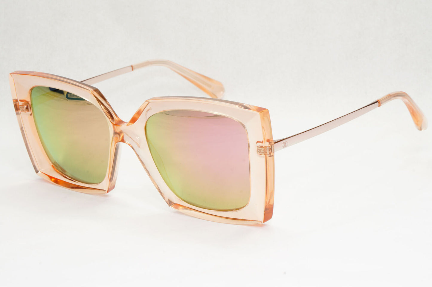 Chanel Sunglasses Pink Mirror Polarized Square Transparent 6051 c.1649/E0 151223