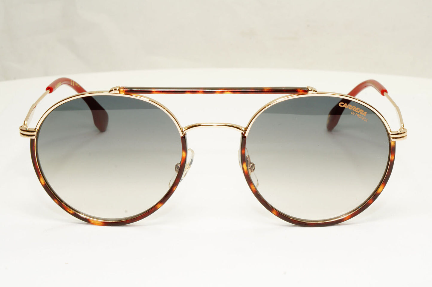 Authentic Carrera Mens Gold Brown Grey Metal Round Sunglasses 208/S AU29K