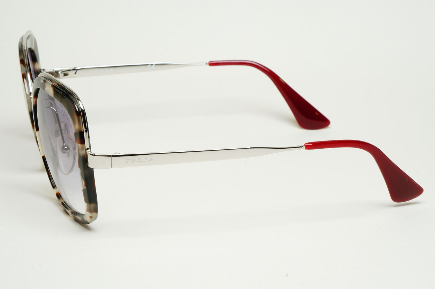 Prada Sunglasses Silver Brown Tortoise Grey Pale Violet PR57US SPR 57U UAO-409