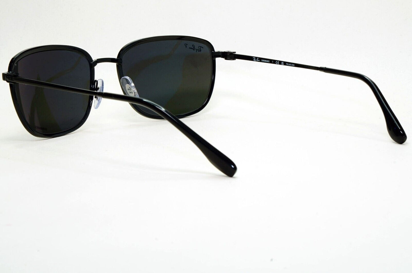 Ray-Ban Sunglasses Polarized Chromance Black Metal Wrap RB 3705 002/K8 57mm