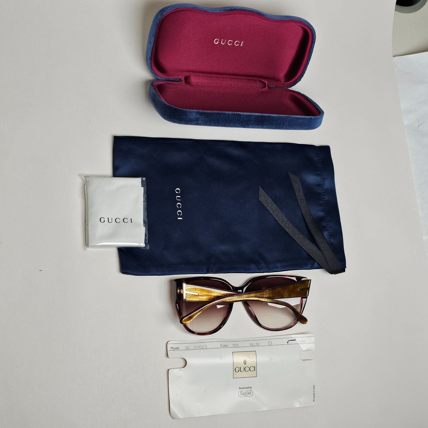 Gucci Sunglasses 1993 Vintahe Brown Gold Square Gradient GG 2143/S 03Y 200225