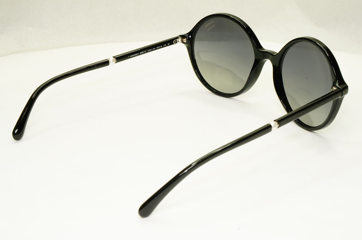 Chanel Pearl Polarized Sunglasses Black Round Gradient 5391-H c.501/S8 130523