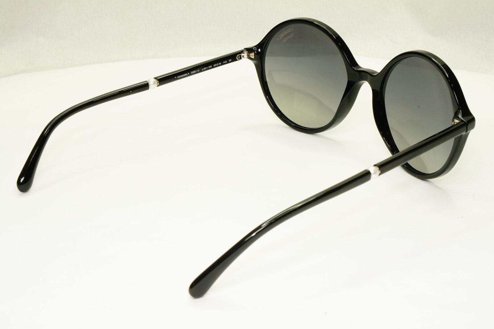 Chanel Pearl Polarized Sunglasses Black Round Gradient 5391-H c.501/S8 130523