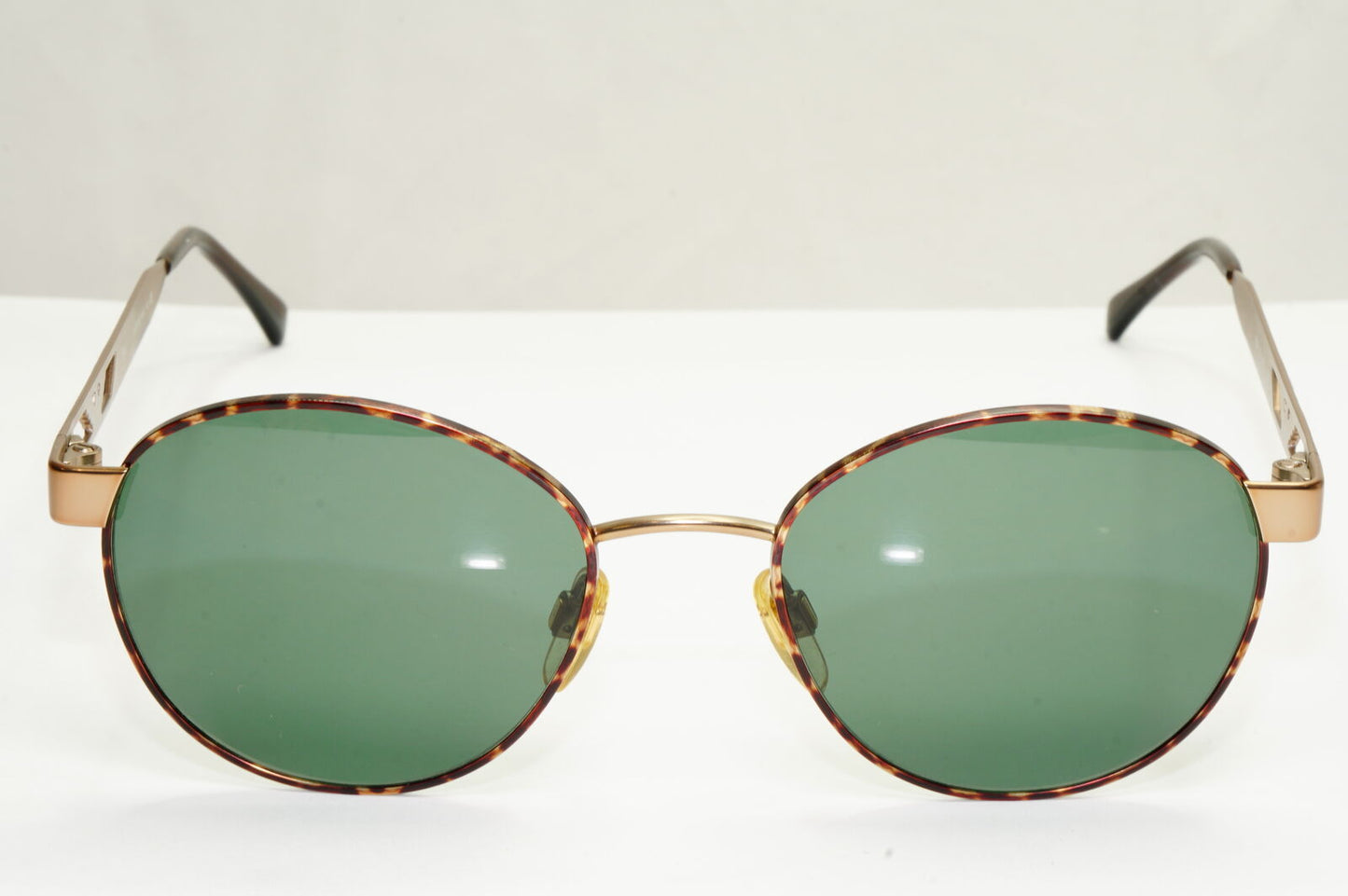 Emporio Armani Sunglasses 1997 Vintage Round Pale Gold Green Eagle 039-S 875