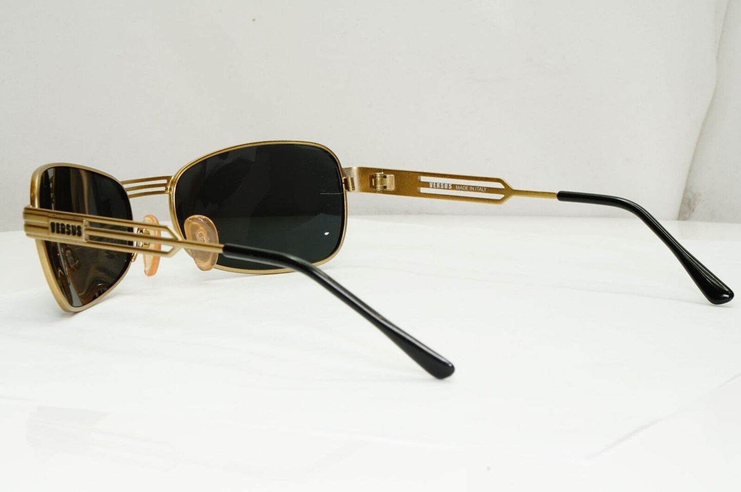 Versus 1996 by Gianni Versace Vintage Gold Black Sunglasses MOD F33 COL 86M