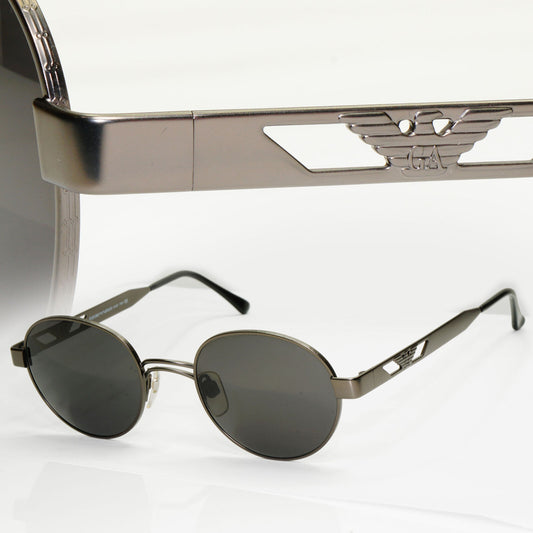 Emporio Armani Sunglasses 1997 Vintage Gunmetal Grey Black Eagle 023-S 905/26 XL