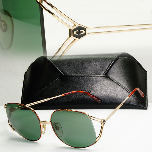Dior 1990s Vintage Sunglasses Austria Gold Brown Green Square 2590 41 251122