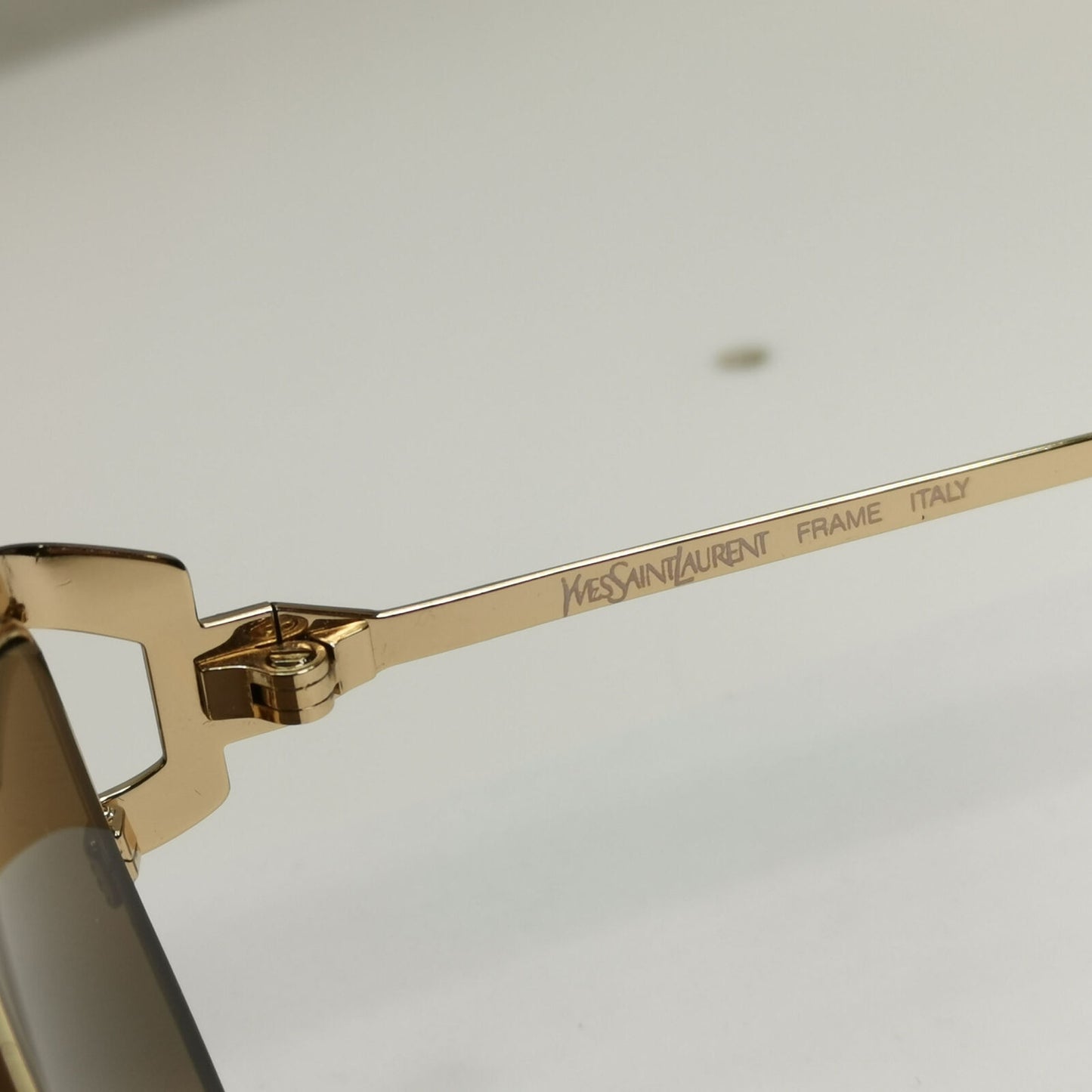 YSL 1988 Sunglasses Vintage Yves Saint Laurent Gold Brown Square 4003 Y128 56mm