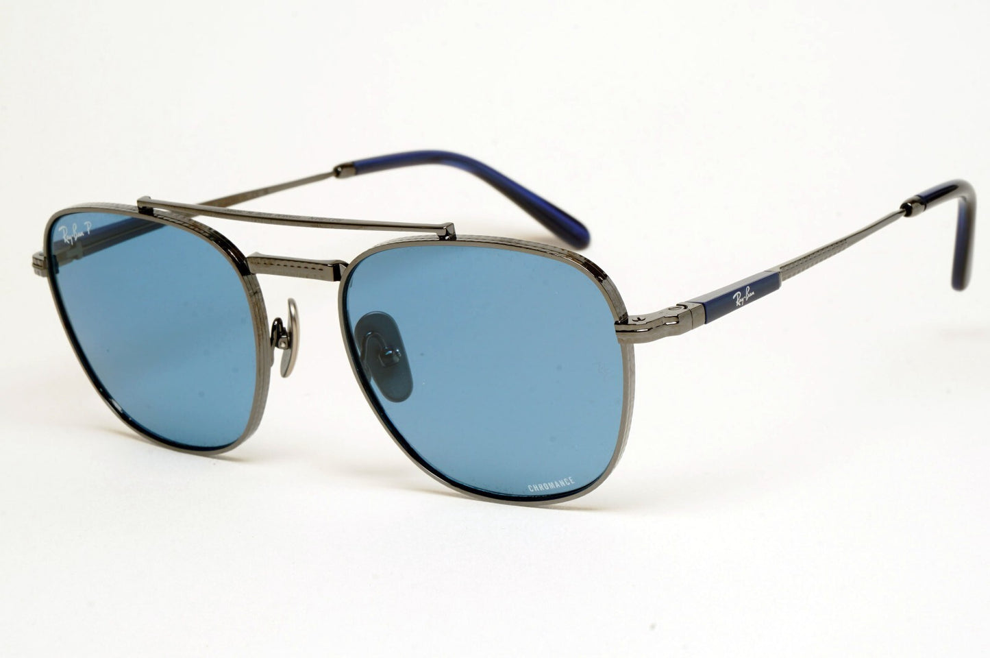 Ray-Ban Sunglasses Frank II Titanium Polarised Gunmetal Blue RB 8258 3142/S2 54m