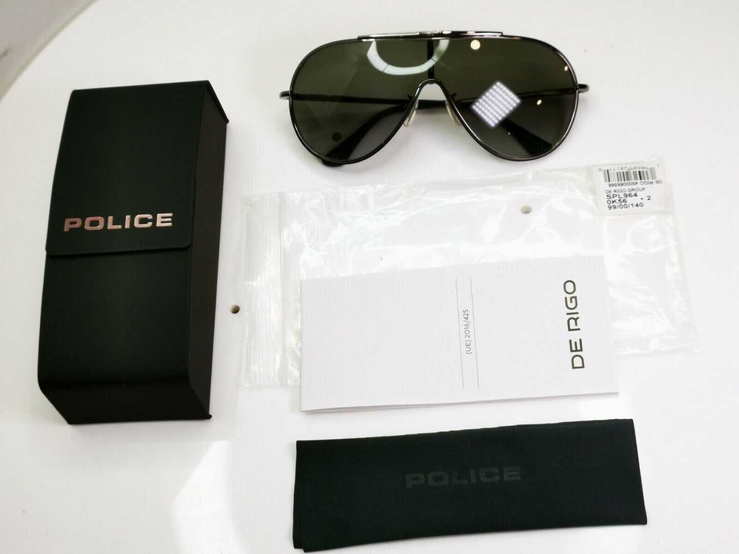 Authentic POLICE Mens Sunglasses Designer Black Gunmetal Visor Ski SPL 964 0K56
