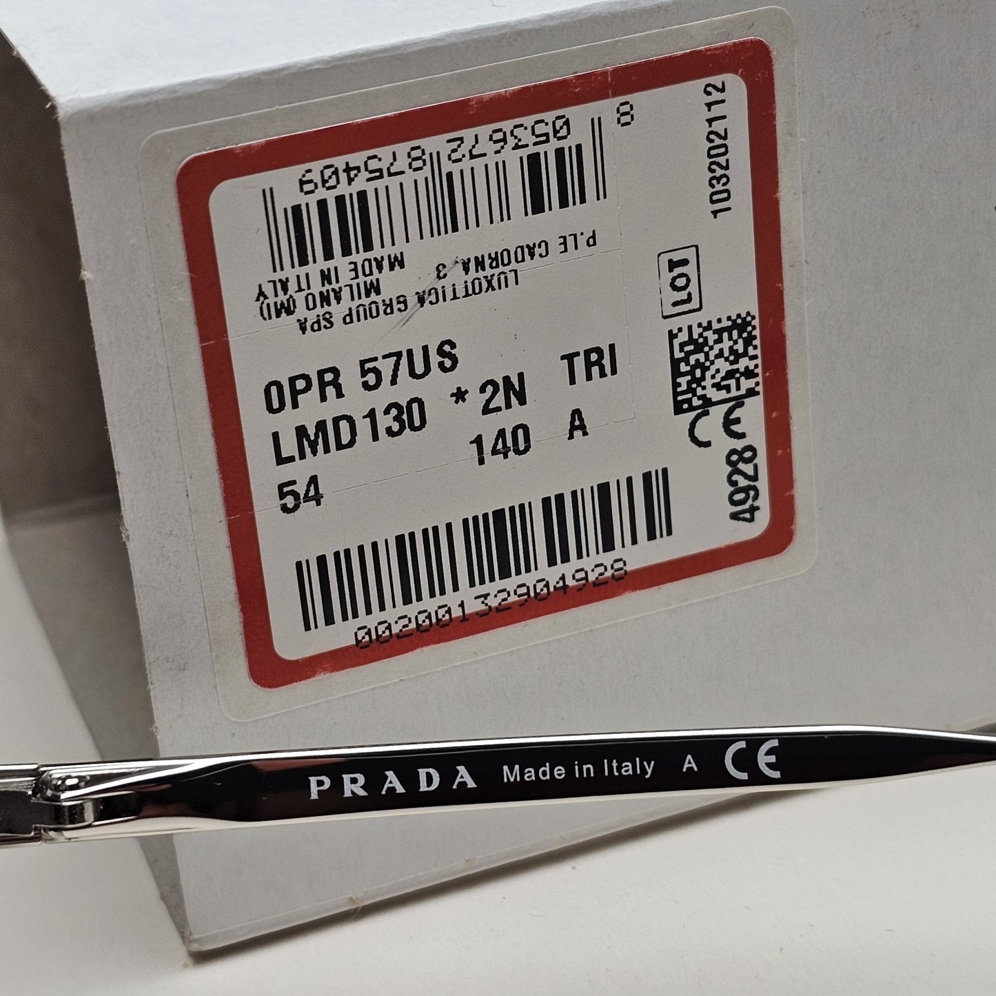 Prada Sunglasses Square Silver Grey Gradient Mosaic PR57US SPR 57U LMD-130