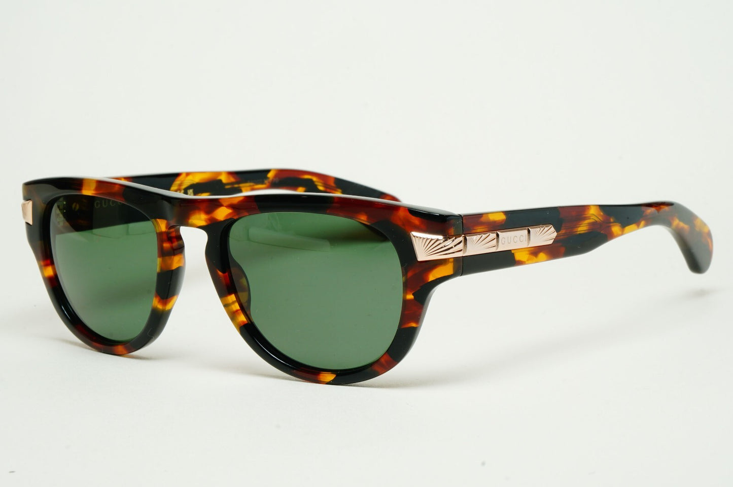 Gucci Sunglasses 2023 Brown Tortoise Green Square GG1519O 002 51mm 100325