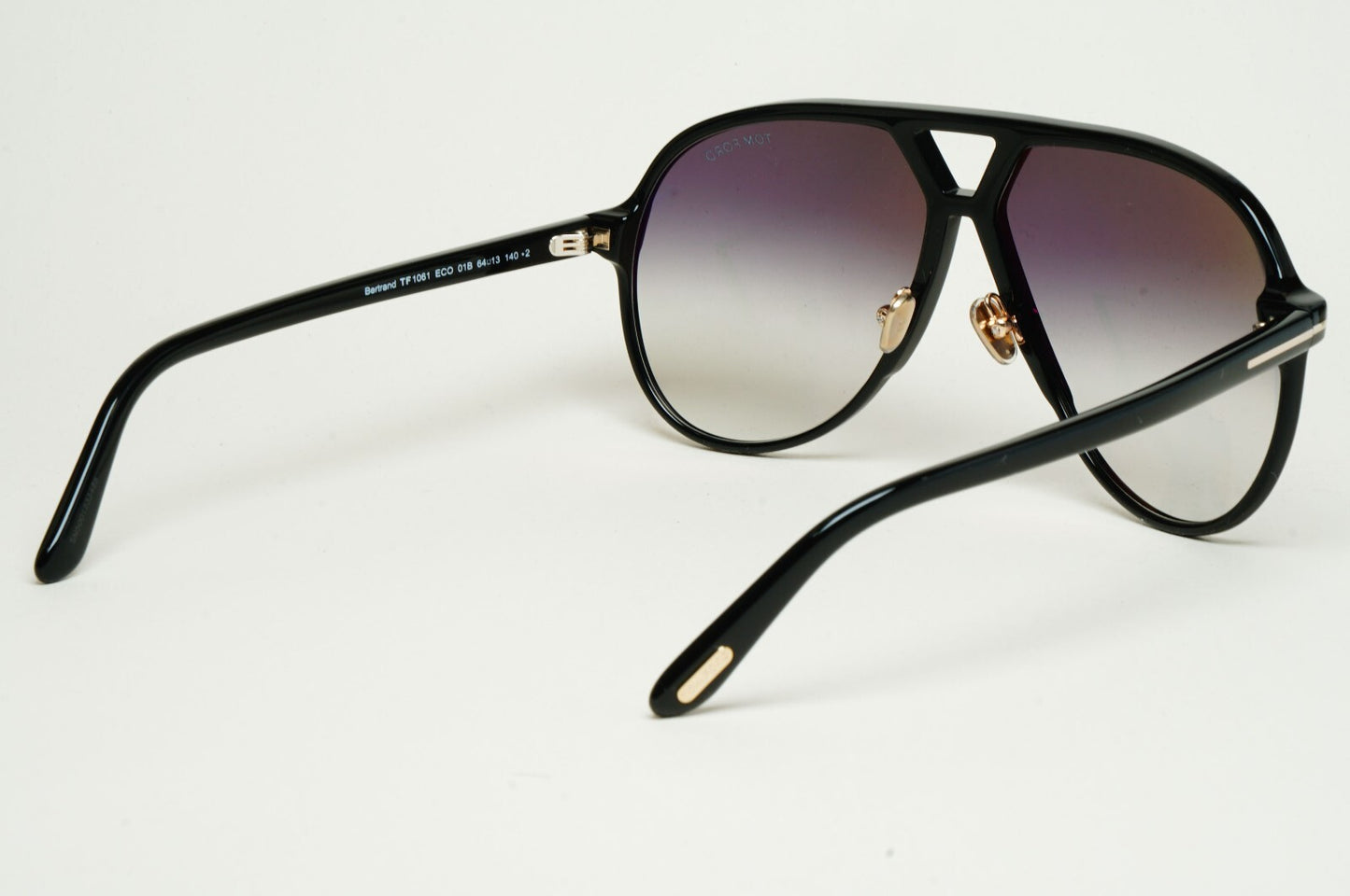 Tom Ford Sunglasses Bertrand Black Pilot Grey Gradient Large FT1061 TF 1061 01B