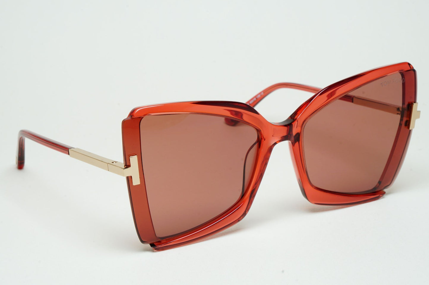 Tom Ford Sunglasses Gia Burgundy Transparent Brown Pink Square FT0766 TF 766 72Y