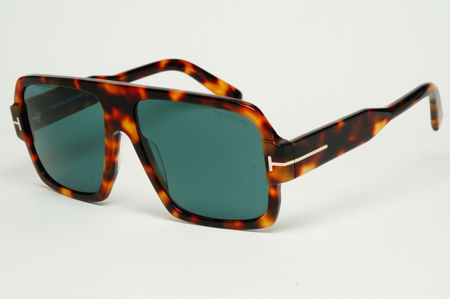 Tom Ford Sunglasses Camden Square Navigator Brown Tortoise Green TF 933 53V 58mm