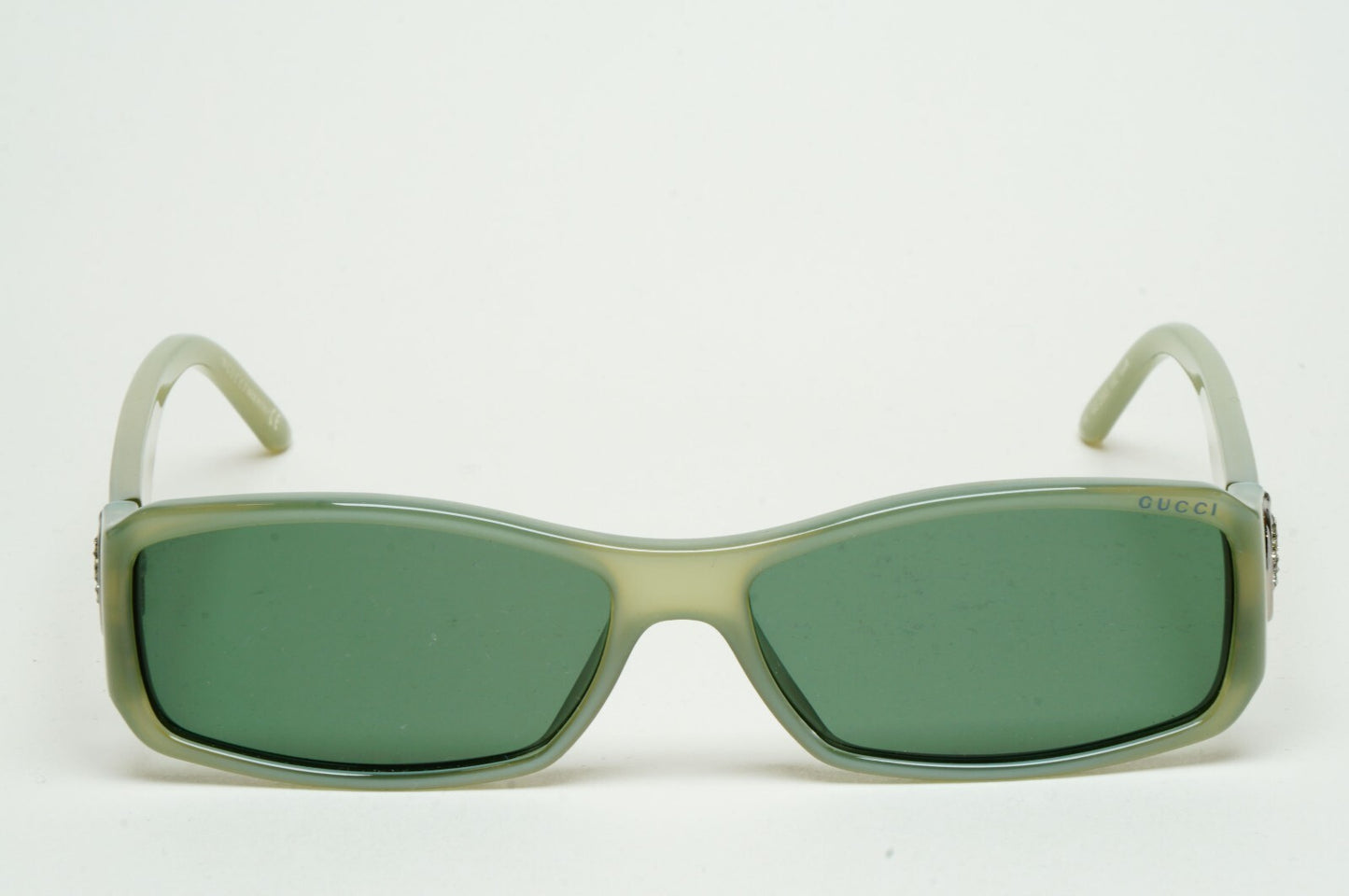 Gucci Sunglasses 2007 Vintage Horsebit Green Azure Opal Rectangle GG 2583 EML