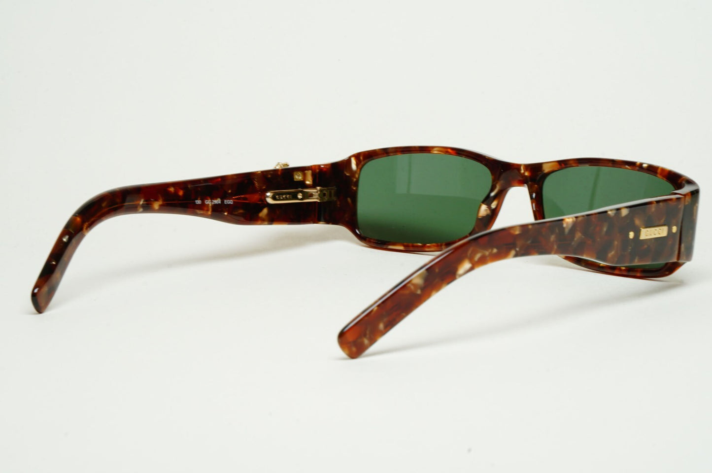 Gucci Sunglasses 2004 Vintage Gold Bee Green Havana Rectangle GG 2904 EGQ 52mm B