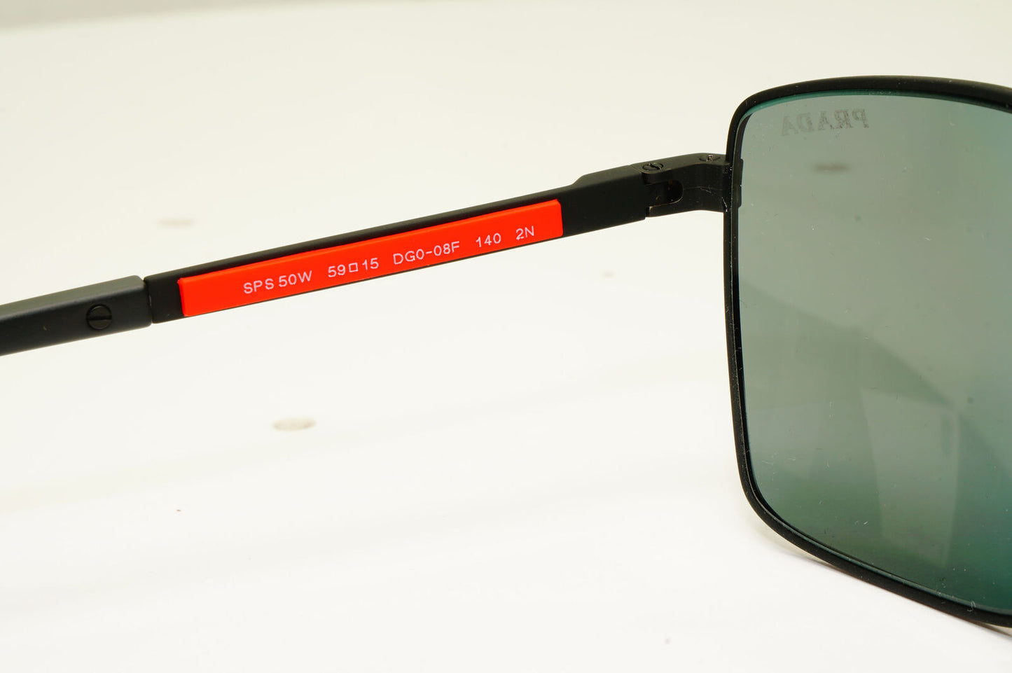 Prada Black Mirror Chameleon Sunglasses Square Red Blue SPS 50W PS50WS DG0-08F