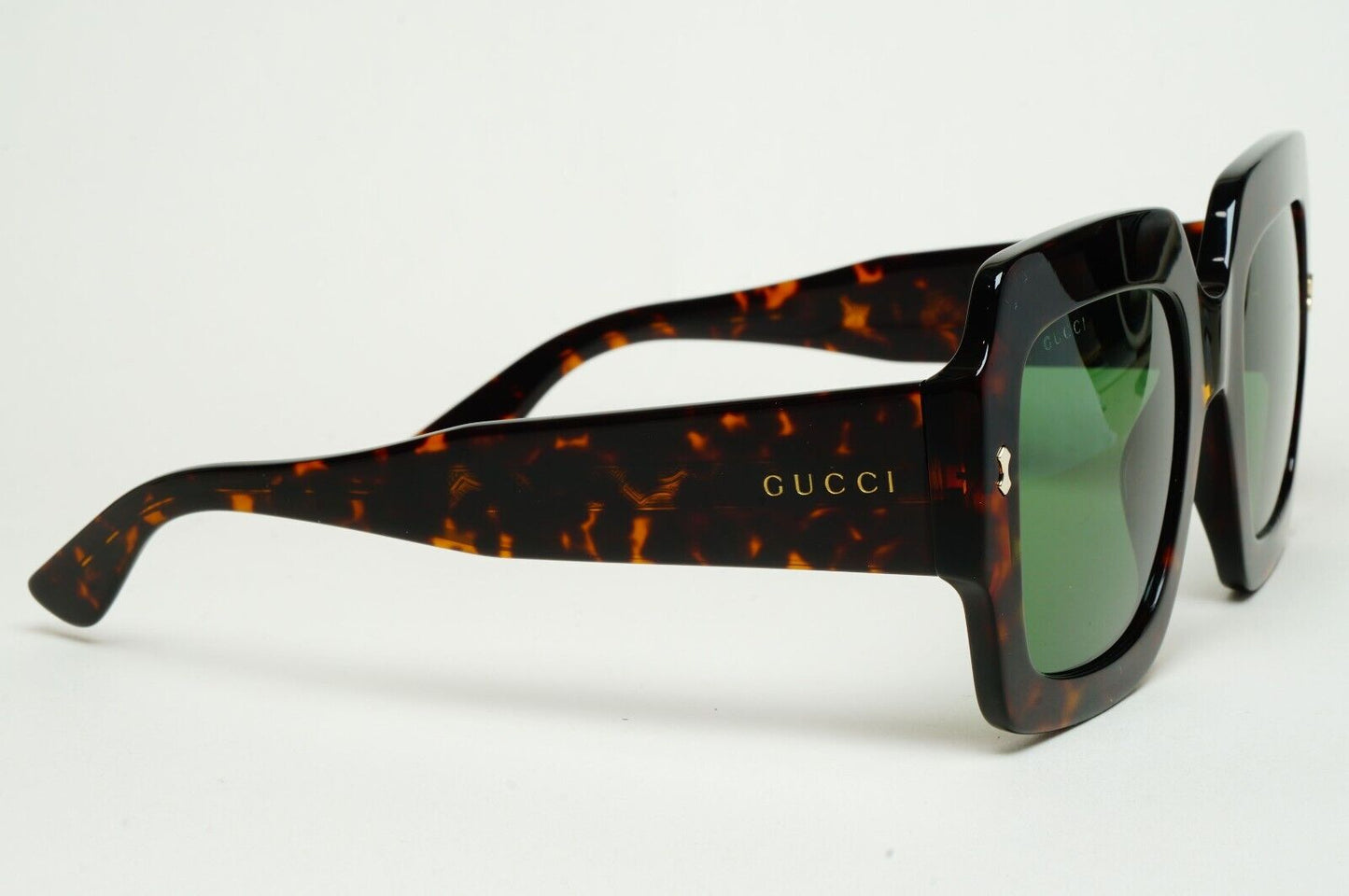 Gucci Sunglasses 2022 Oversized Brown Green Tortoise Square GG1111S 002 180125