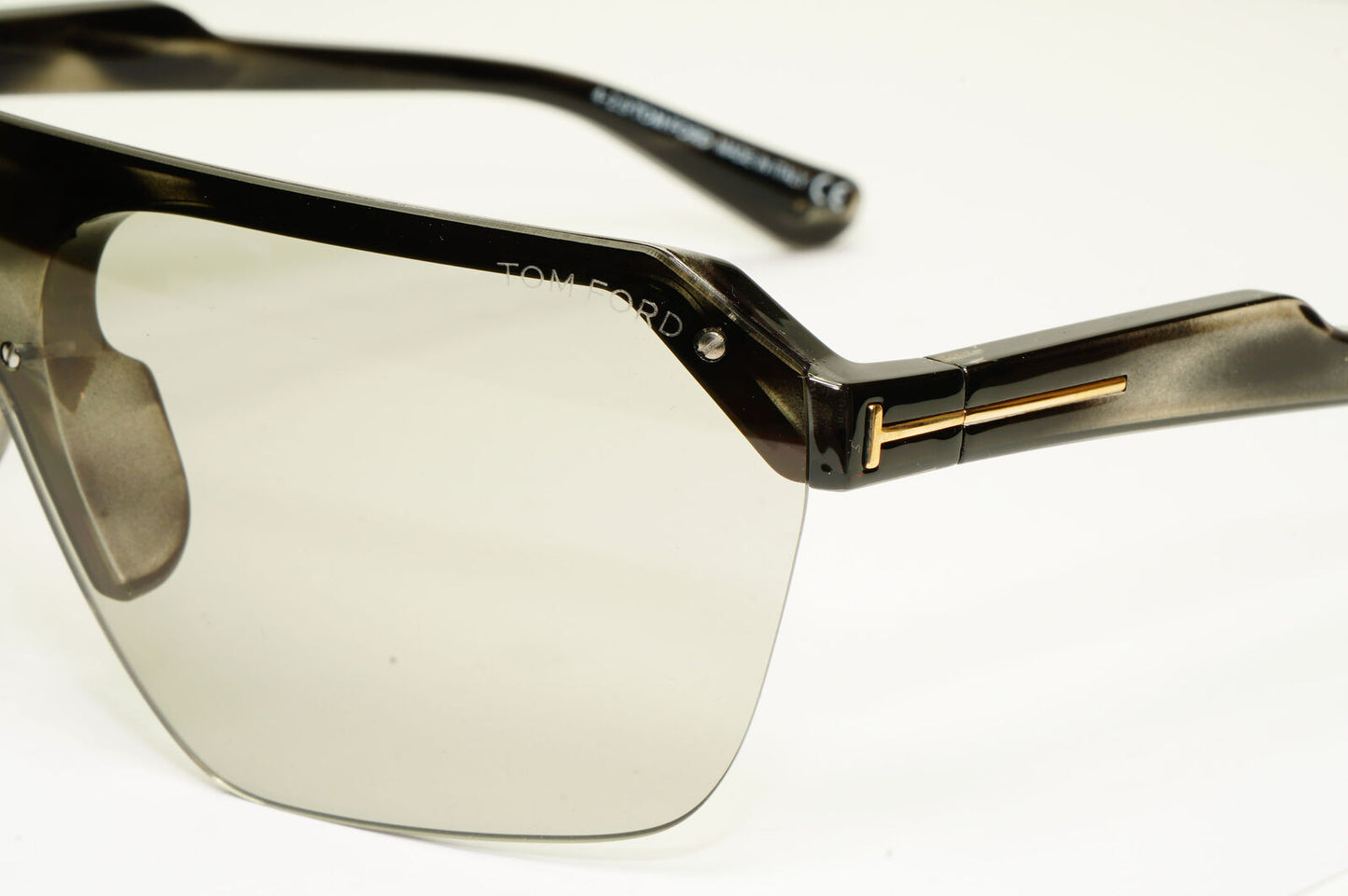 Authentic Tom Ford Mens Shield Visor Grey Havana Sunglasses Razor TF 797 56A