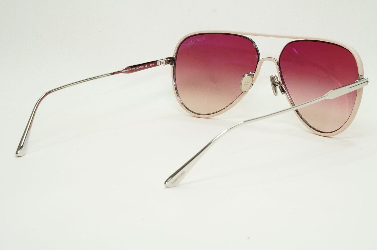 Tom Ford Sunglasses Jessie-02 Leather Pilot Silver Brown FT1016 TF 1016 18Z 60mm