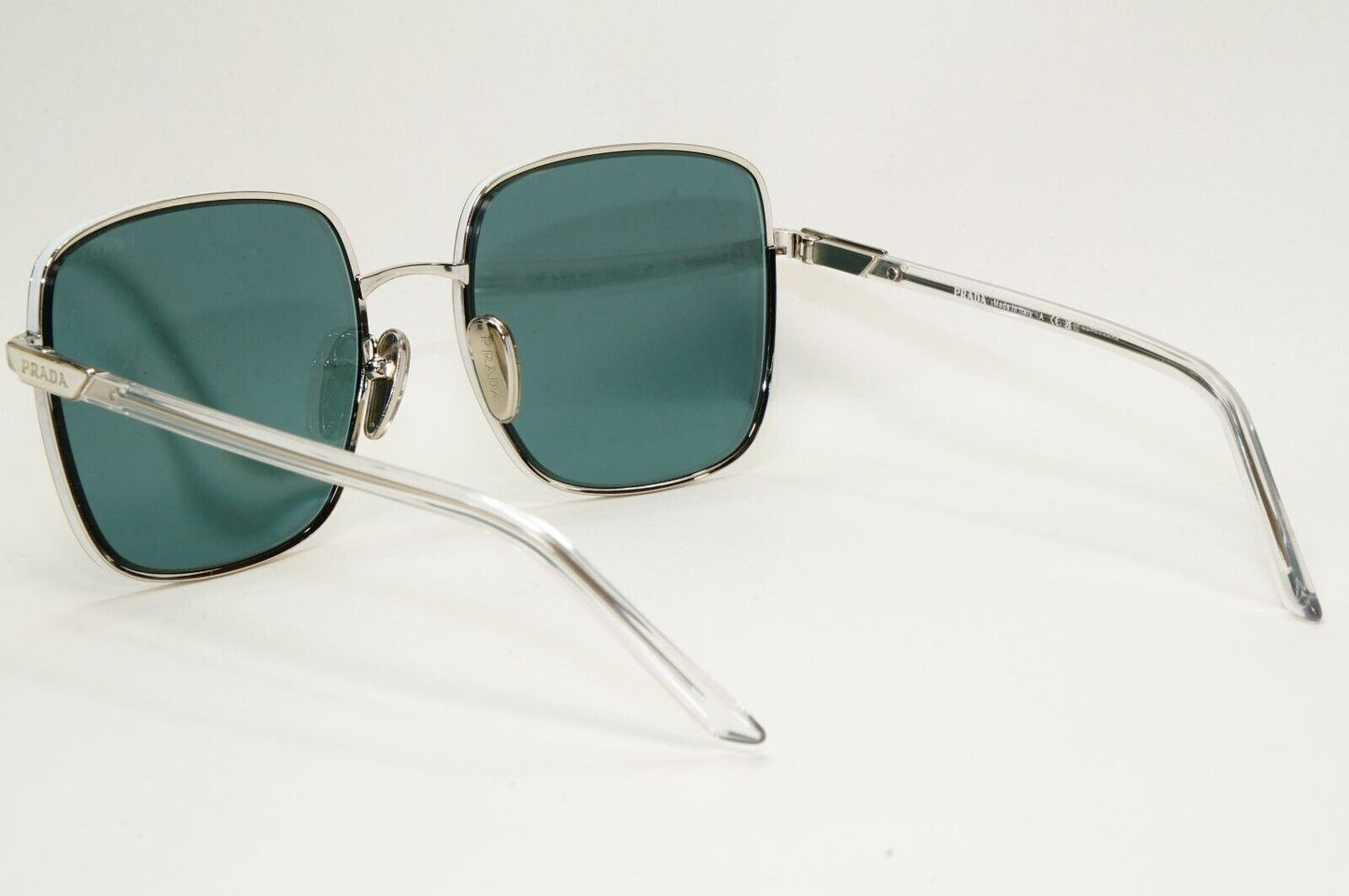Prada Sunglasses Silver Mirror Large Square Oversized PR55YS SPR 55Y 1BC-02R