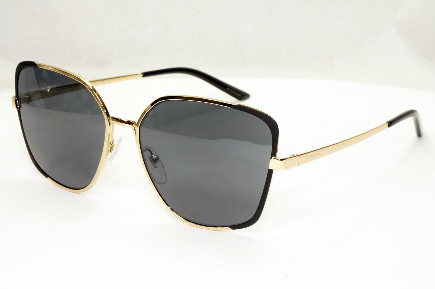 Prada Sunglasses Polarized Black Grey Gold Square PR60XS SPR 60X QE3-5Z1