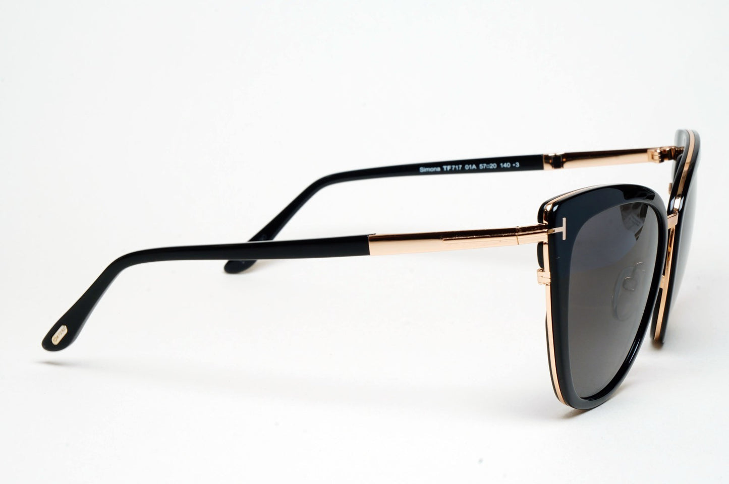 Tom Ford Sunglasses Simona Polarized Black Gold Grey FT0717 TF 717 01A