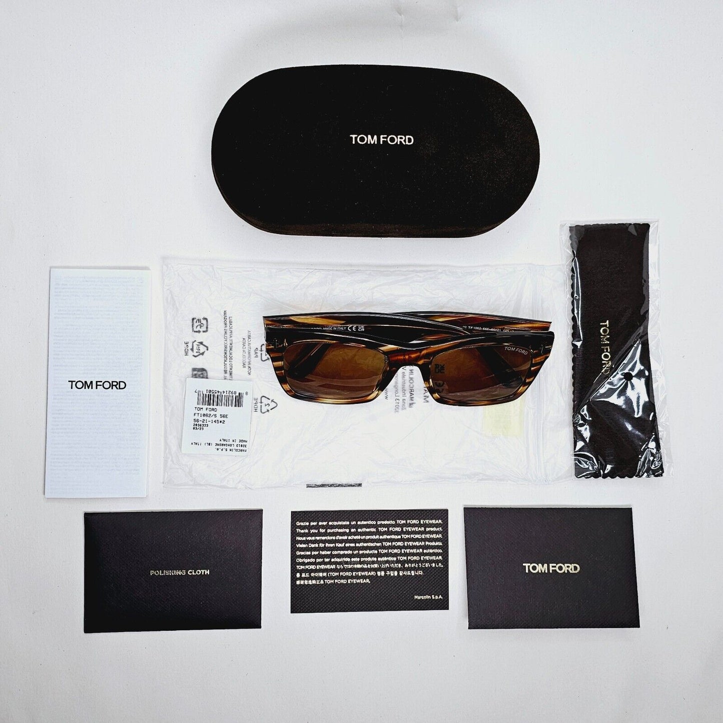 Tom Ford Sunglasses Nico-02 Brown Transparent Honey FT1062 TF 1062 56E
