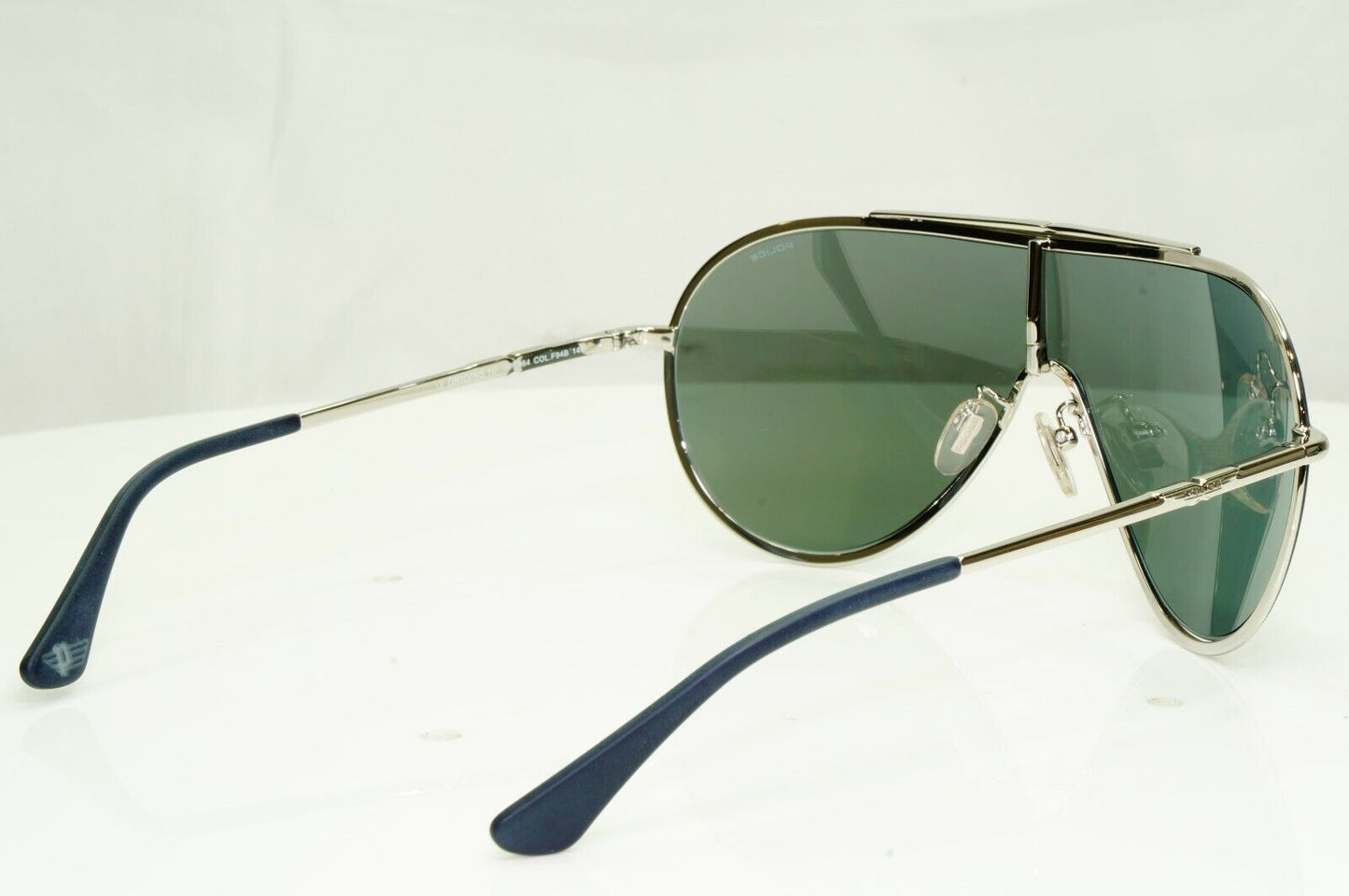 Authentic POLICE Mens Sunglasses Designer Blue Mirror Visor Ski SPL 964 F94B