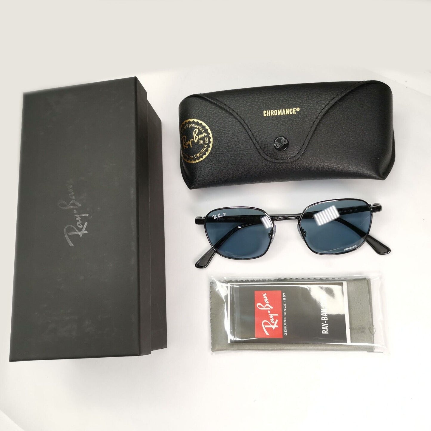 Ray-Ban Sunglasses Polarized Chromance Gunmetal Grey Blue RB 3664-CH 004/BA 50mm