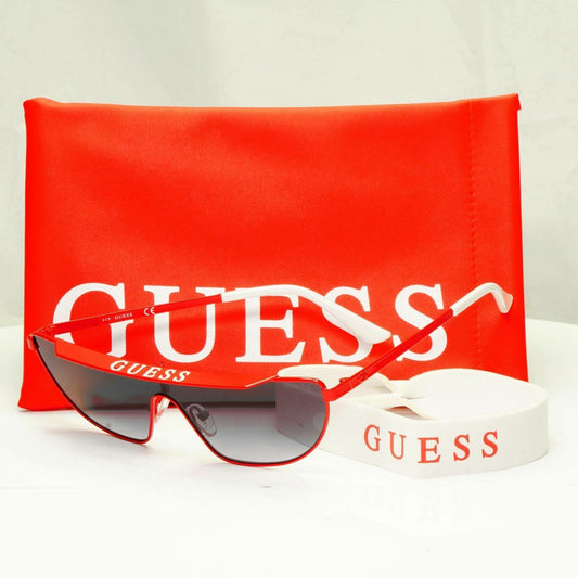 Guess Sunglasses Punk Visor Mens Womens Shield Red Black  GU 7677 66B Blogger