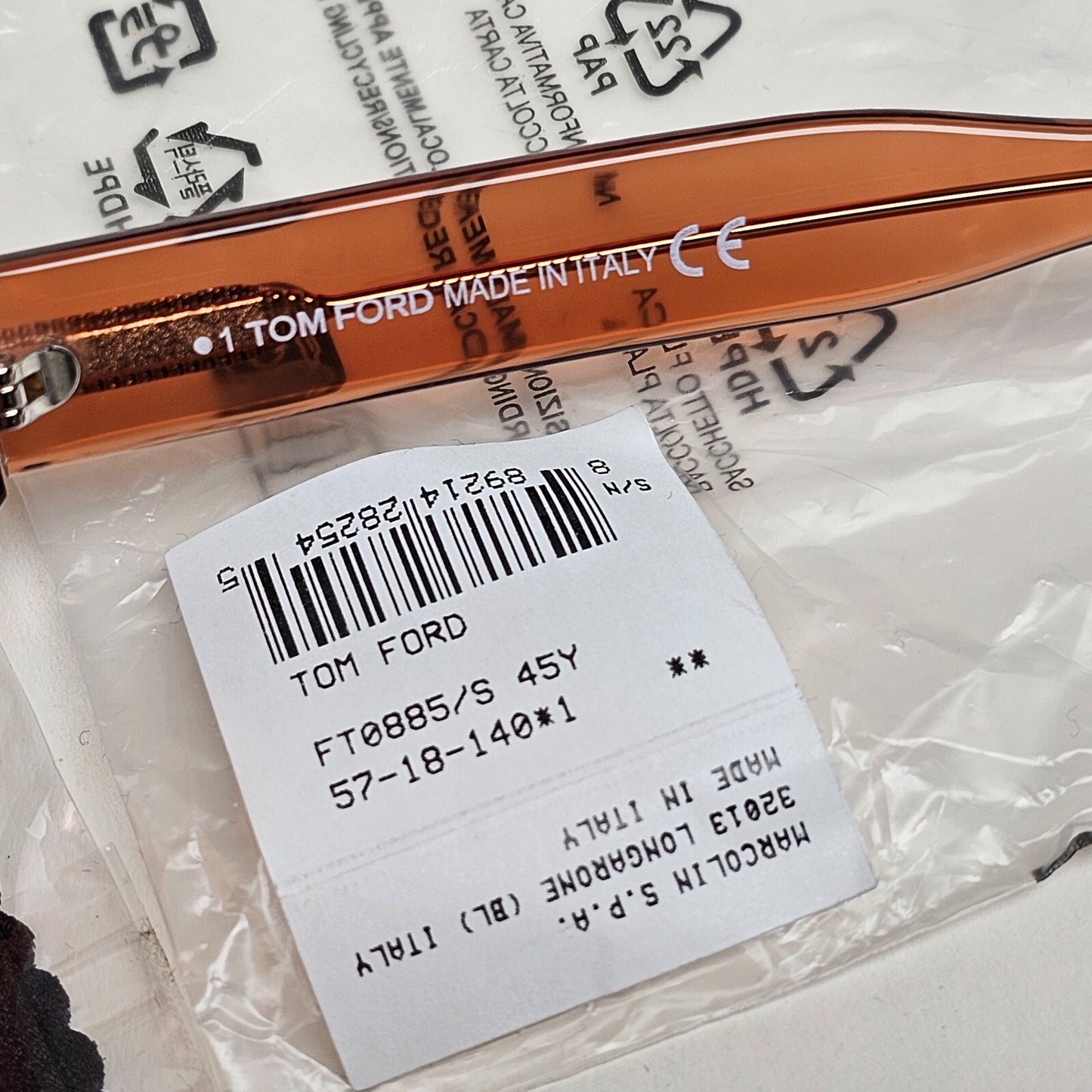 Tom Ford Sunglasses Bailey-02 Brown Honey Transparent Pink FT0885 TF 885 45Y