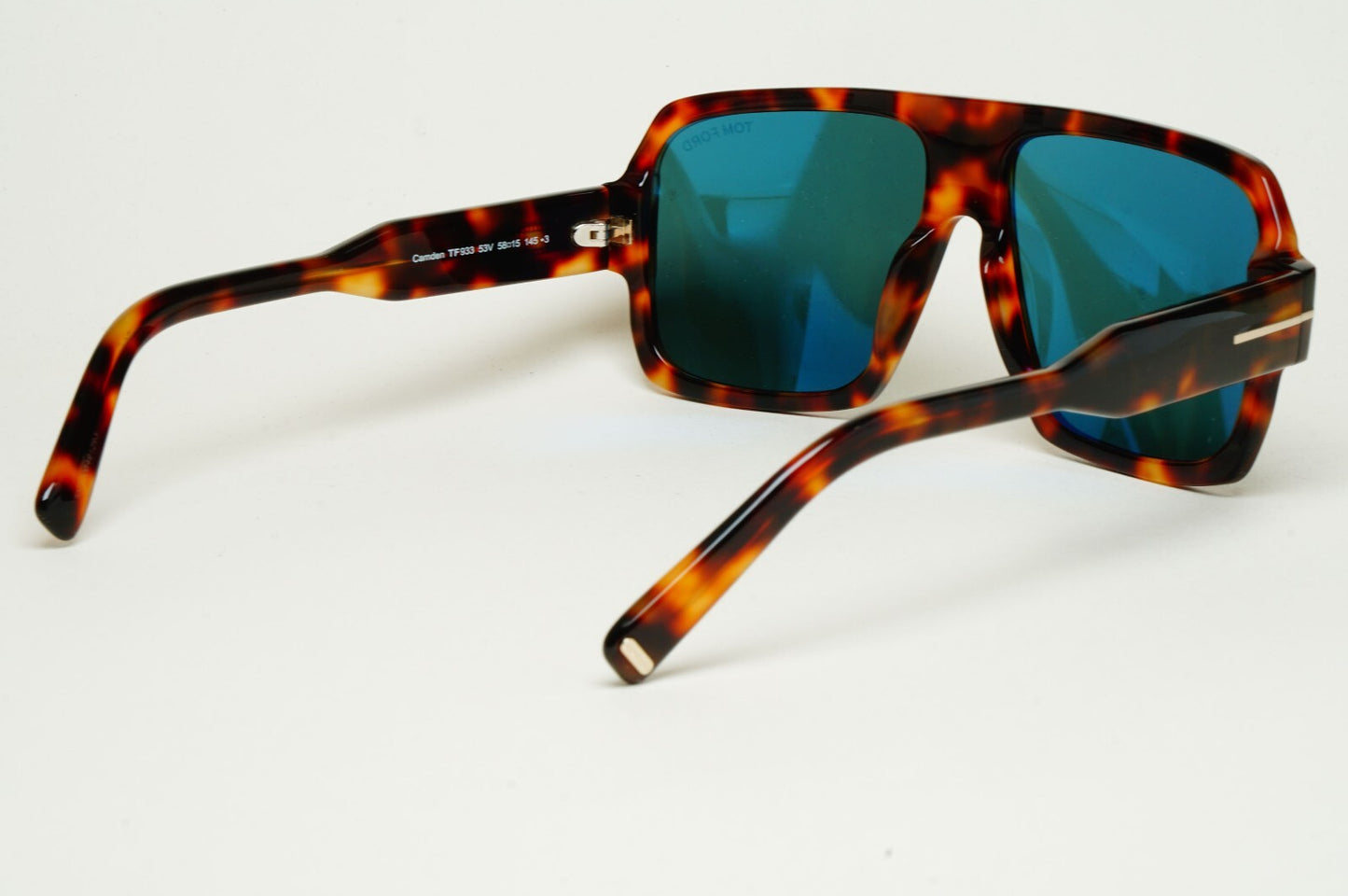 Tom Ford Sunglasses Camden Square Navigator Brown Tortoise Green TF 933 53V 58mm