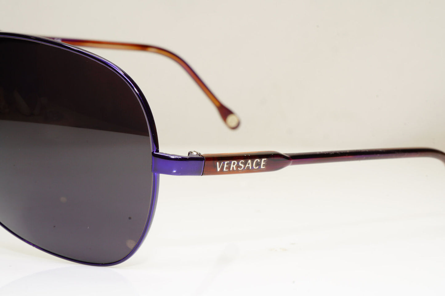 Versace Violet Womens Vintage Sunglasses Black Brown Square 2124 1230/5E 29269