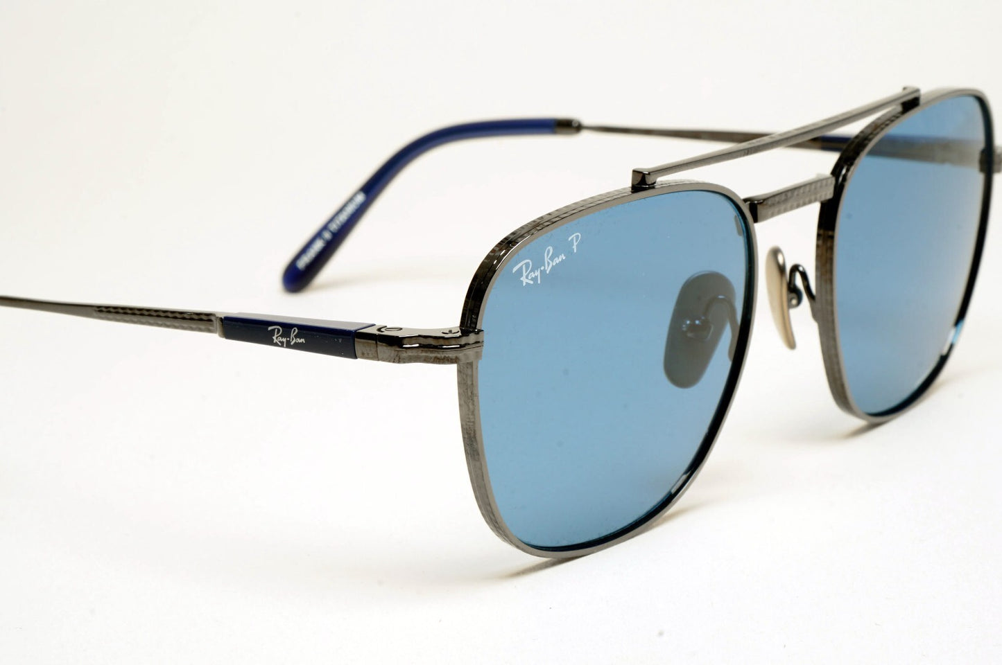 Ray-Ban Sunglasses Frank II Titanium Polarised Gunmetal Blue RB 8258 3142/S2 54m