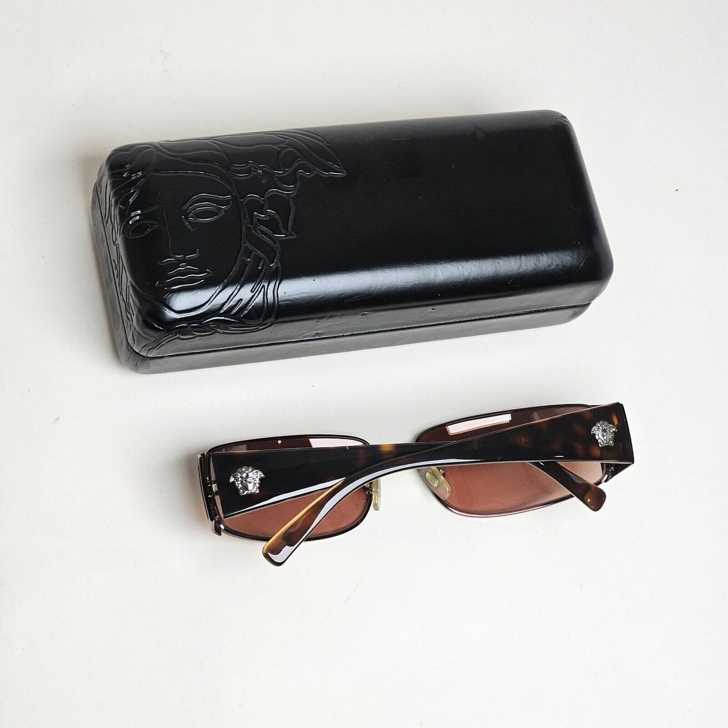 Versace Sunglasses 2004 Vintage Brown Mirror Rectangle MOD 2021 1006/6U 220125