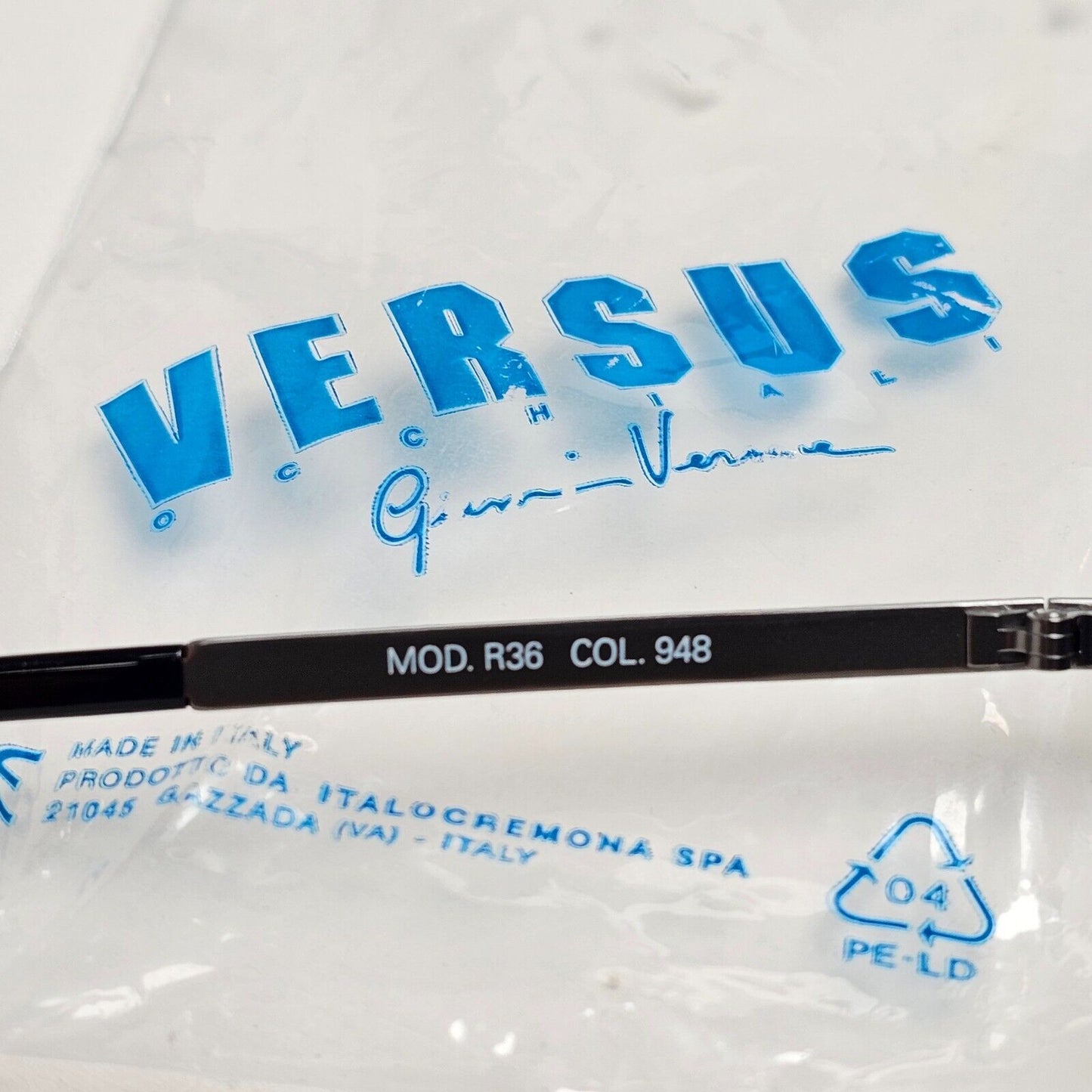 Versus Sunglasses 1996 by Gianni Versace Vintage Gunmetal Blue MOD R36 COL 948