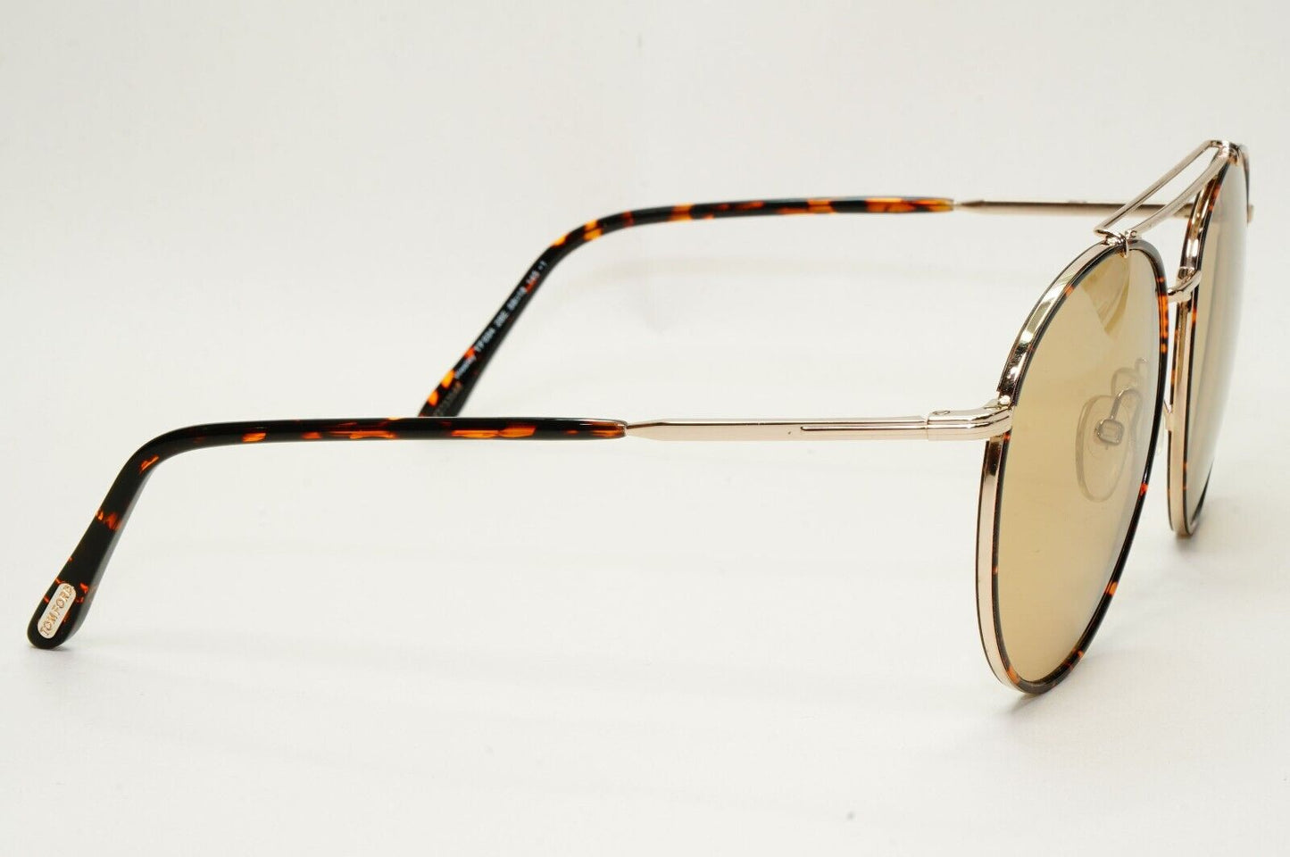 Tom Ford Sunglasses Wesley Gold Brown Tortoise Rims Round Pilot FT0694 TF694 28E