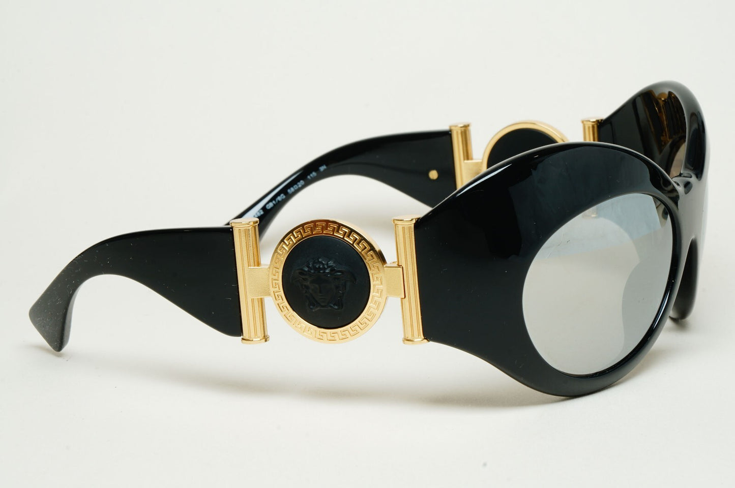 Versace Sunglasses Black Silver Gold Medusa Large Oversized MOD VE 4462 GB1/6G